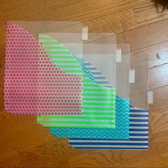 Pocketed Multi-Colored Tabbed Dividers 8pc NEW - Picture 3 of 4